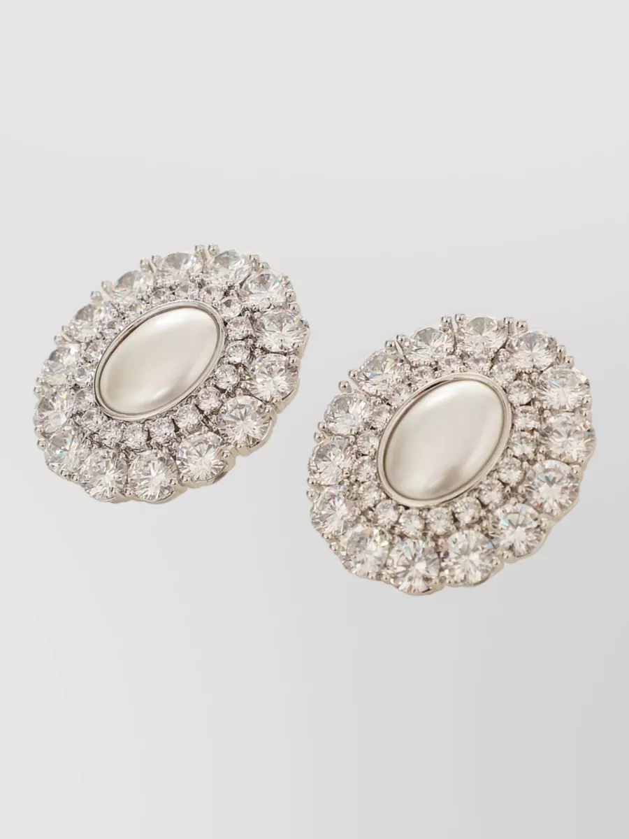 Self-Portrait Crystal And Pearl Earrings