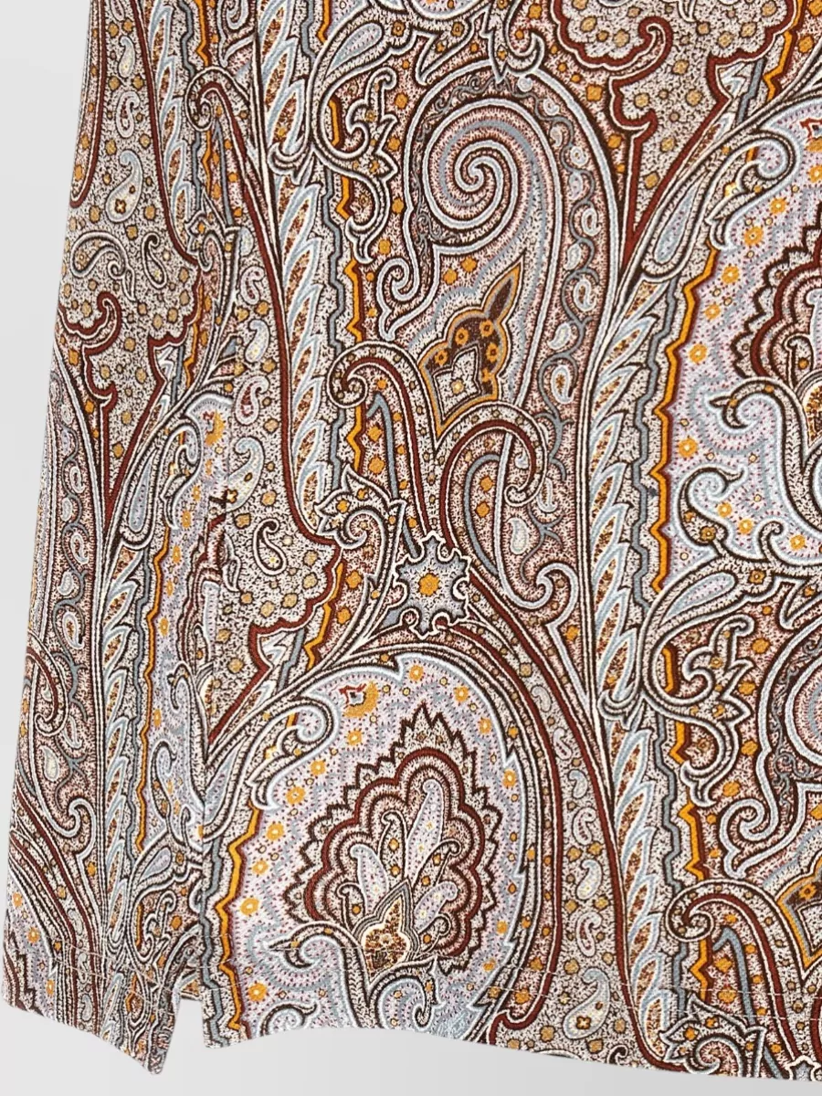 Etro Arnica Paisley Polo Shirt Contrast Collar Cuffs