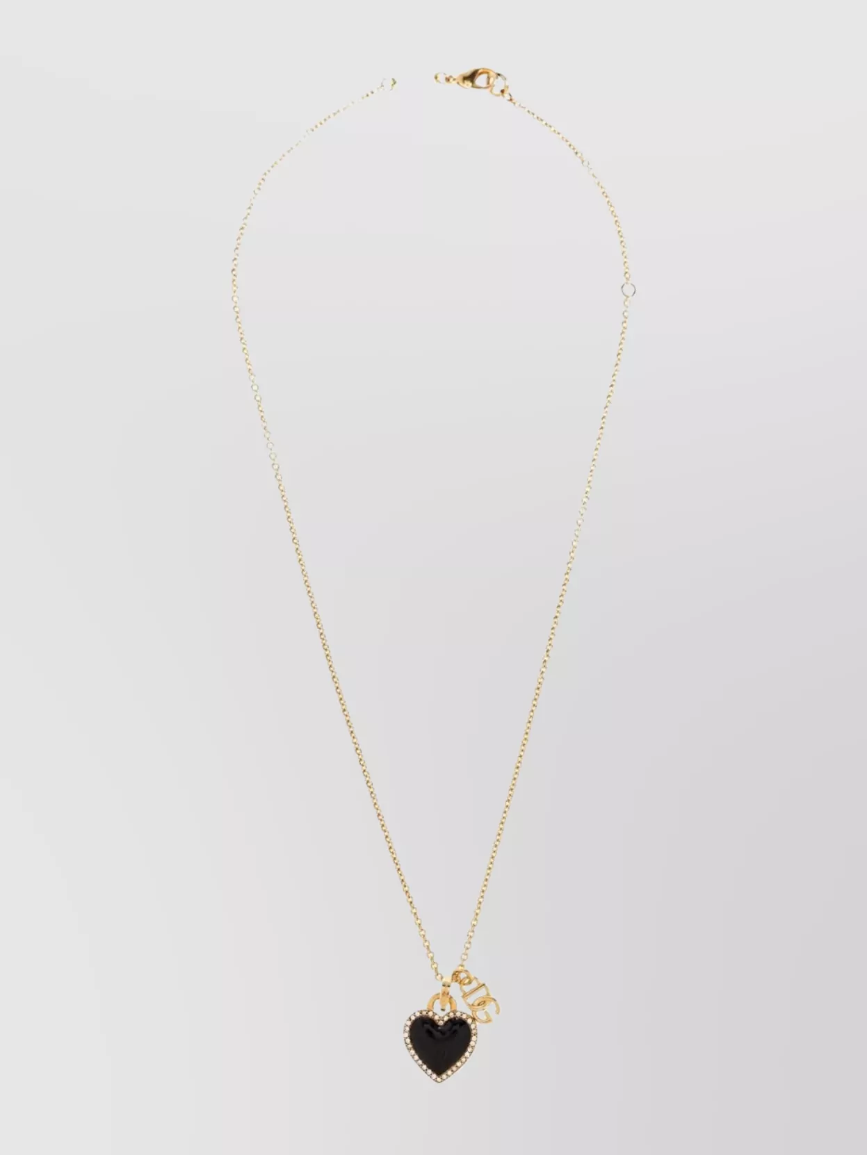 Dolce&Gabbana Heart Shaped Pendant Necklace Rhinestone Embellishments
