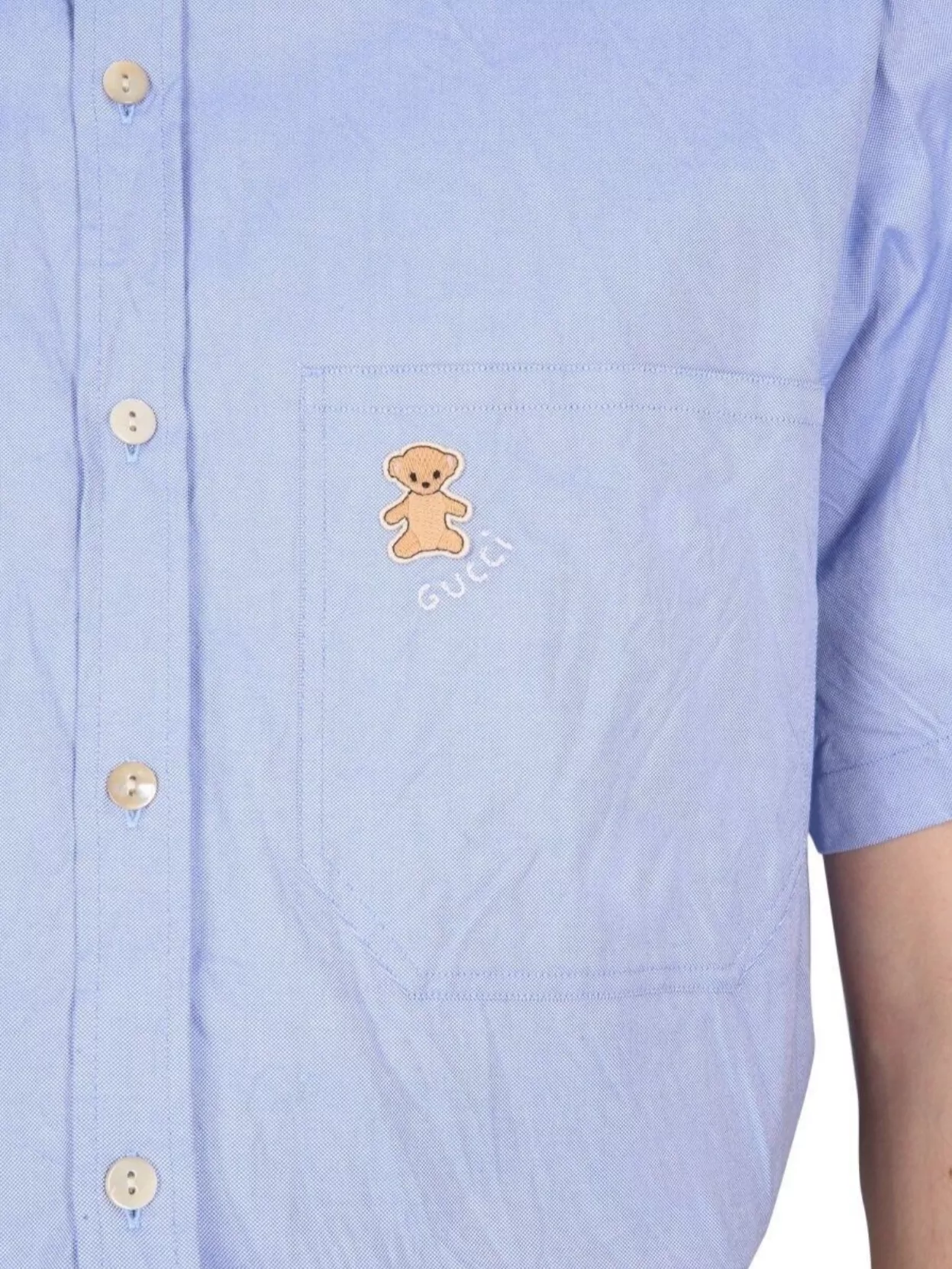 Gucci Pocket Shirt Featuring Bear Embroidery