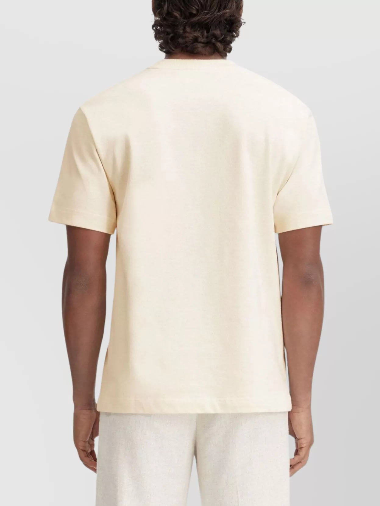 Jacquemus Le T-shirt Gros Grain Beige T-shirt With Logo Patch On The Front In Cotton Man In Neutral