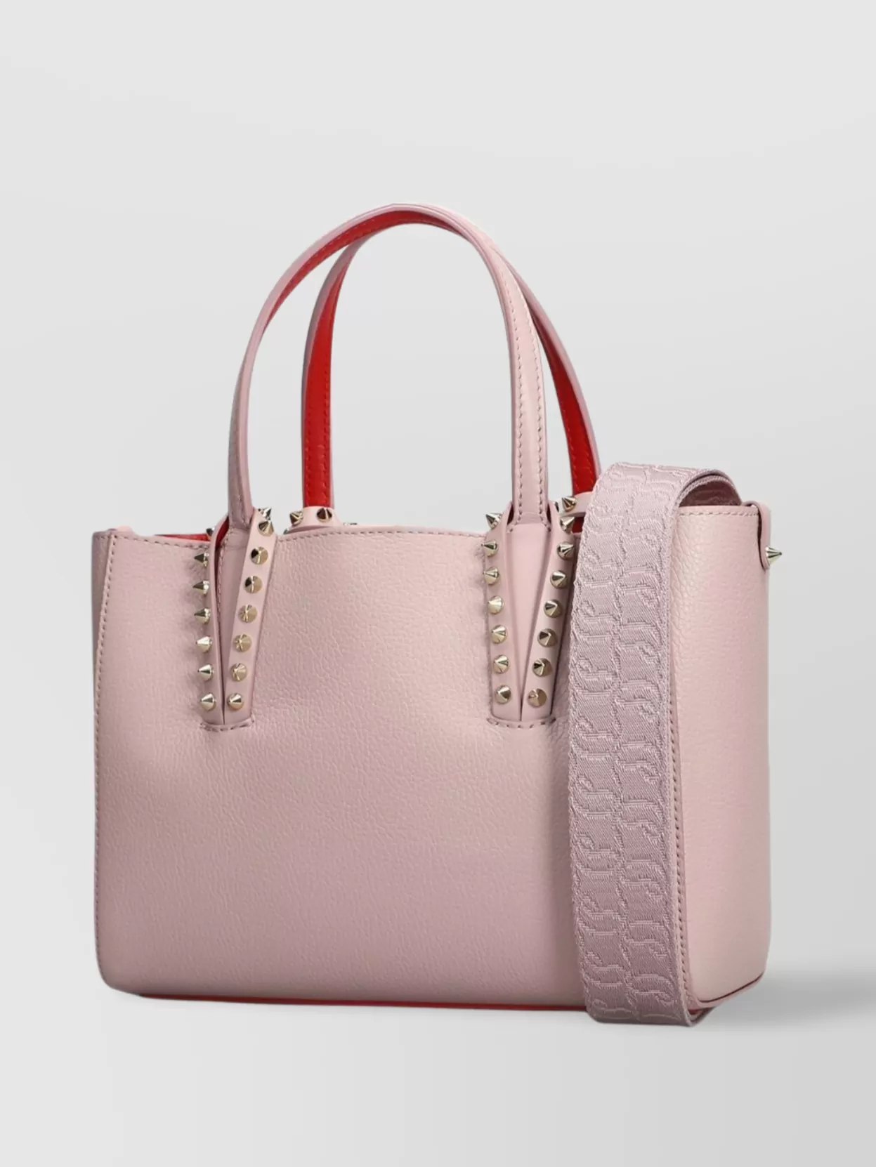Christian Louboutin Mini Leather Tote With Spike Stud Detailing