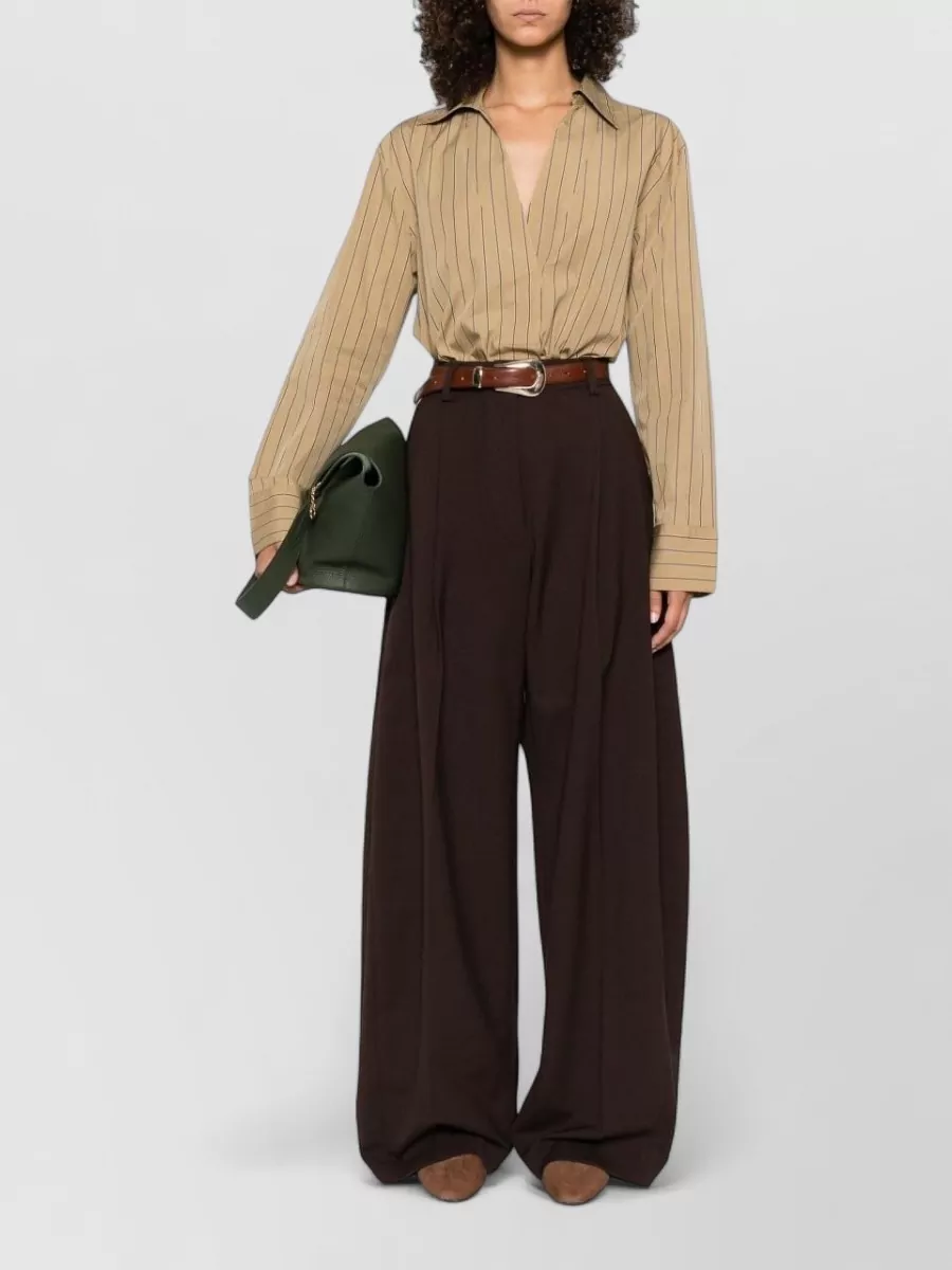 Thelatest High-Rise Pleated Wide-Leg Trousers