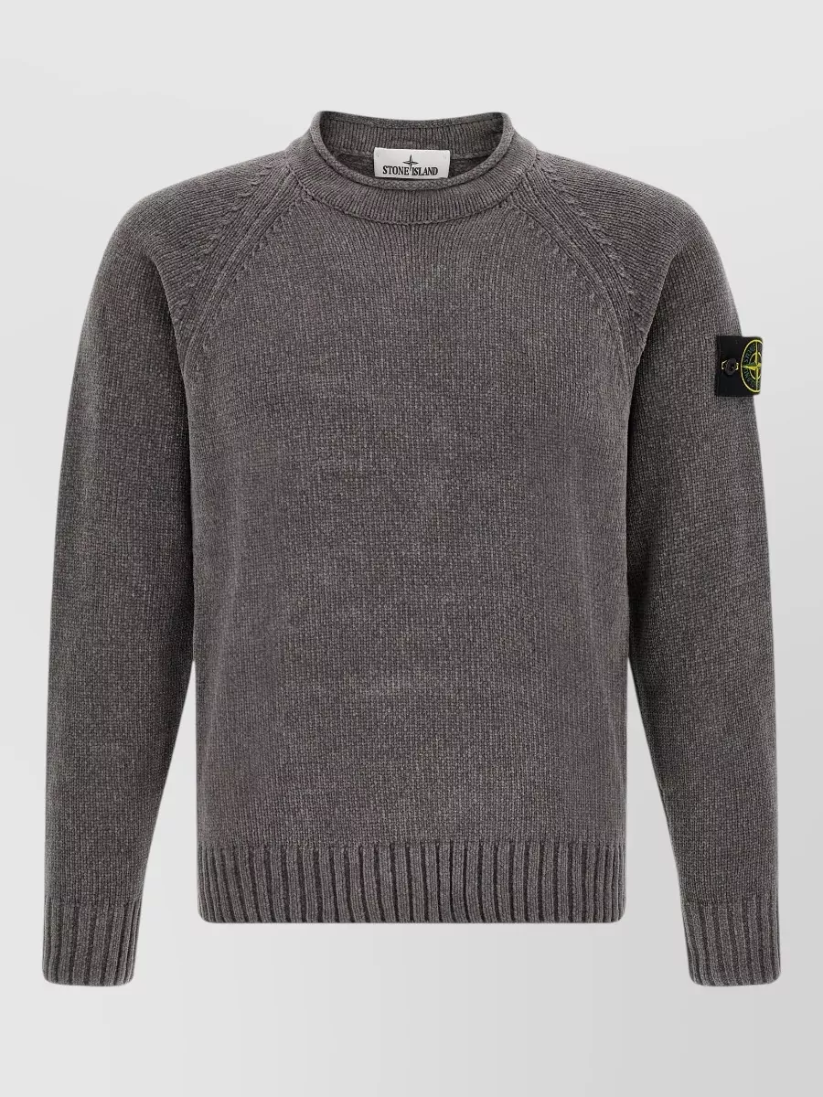 Stone Island Ribbed crew neck cotton jumper