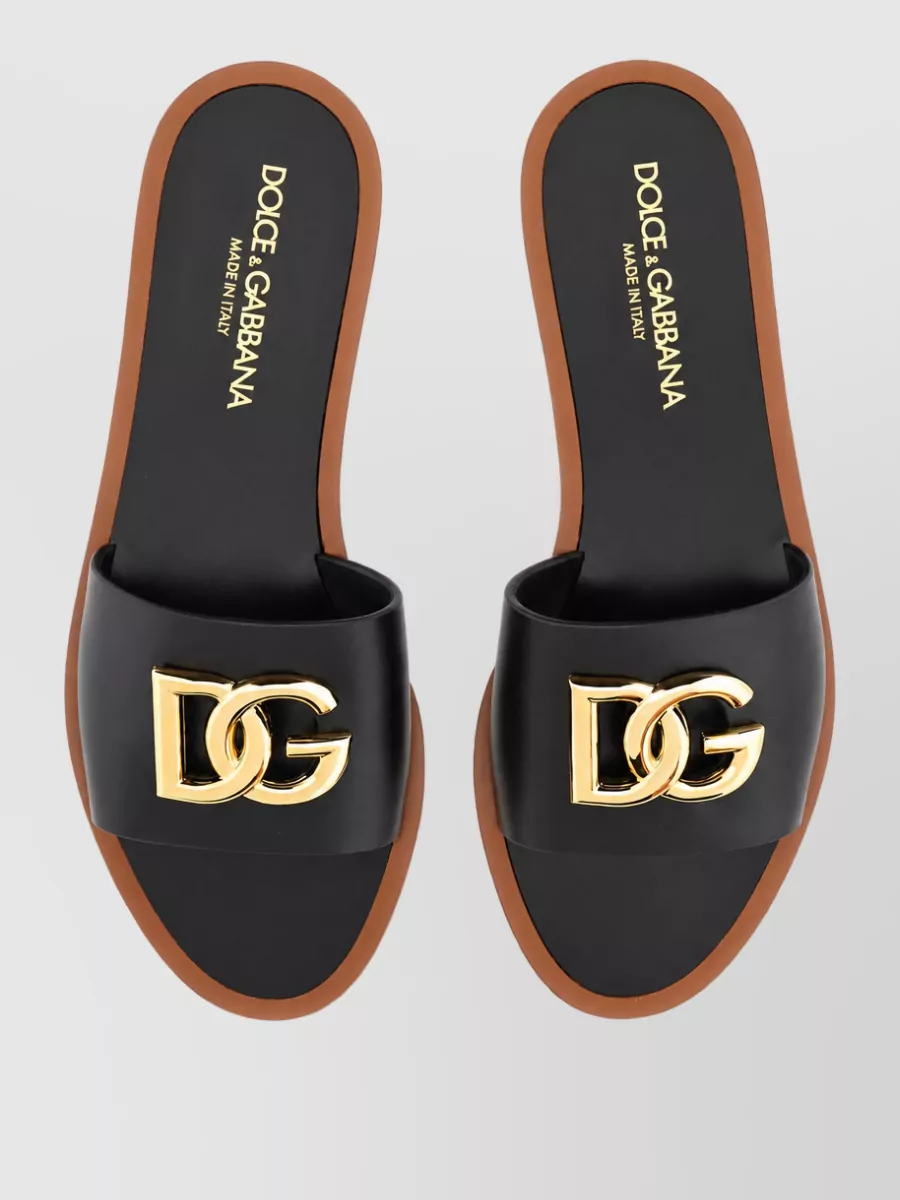 Dolce&Gabbana Leather Slide Sandals