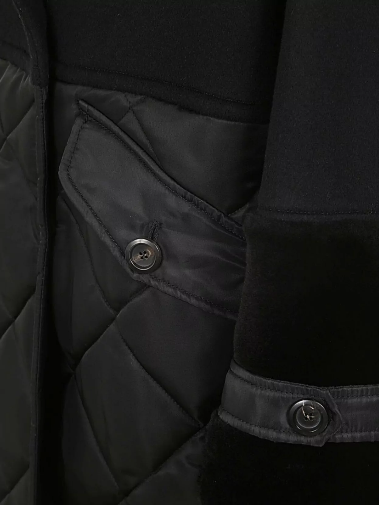 Blancha Wool Fabric, Nylon Fabric And Shearling Coat