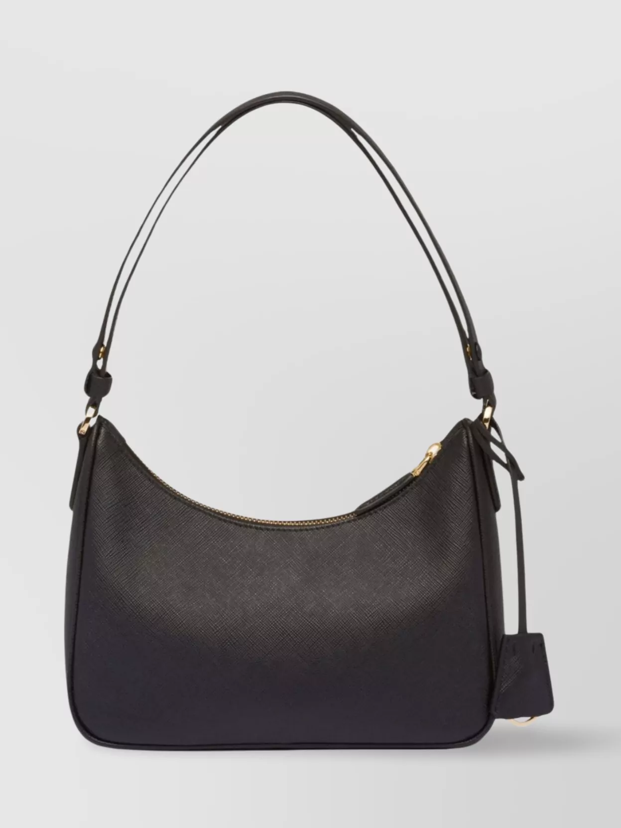 Prada Small Leather Shoulder Bag Saffiano In Black