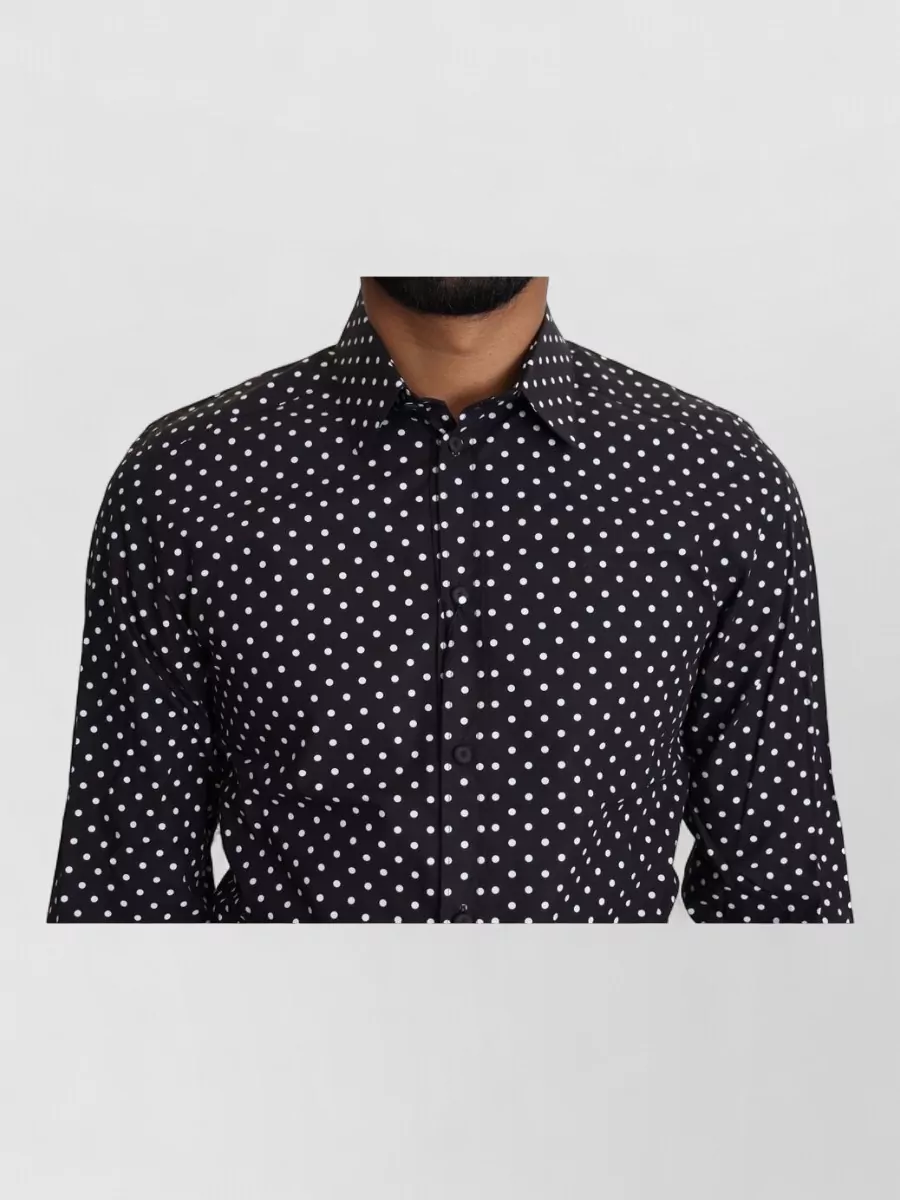 Dolce&Gabbana Cotton Polka-Dot Long-Sleeve Shirt