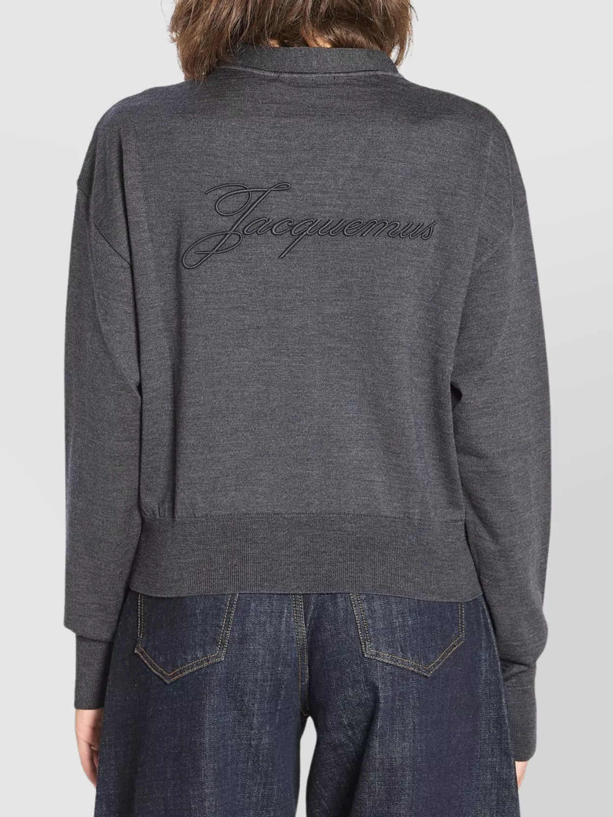 Jacquemus Embroidered Merino Wool Knit Cardigan With Ribbed Collar