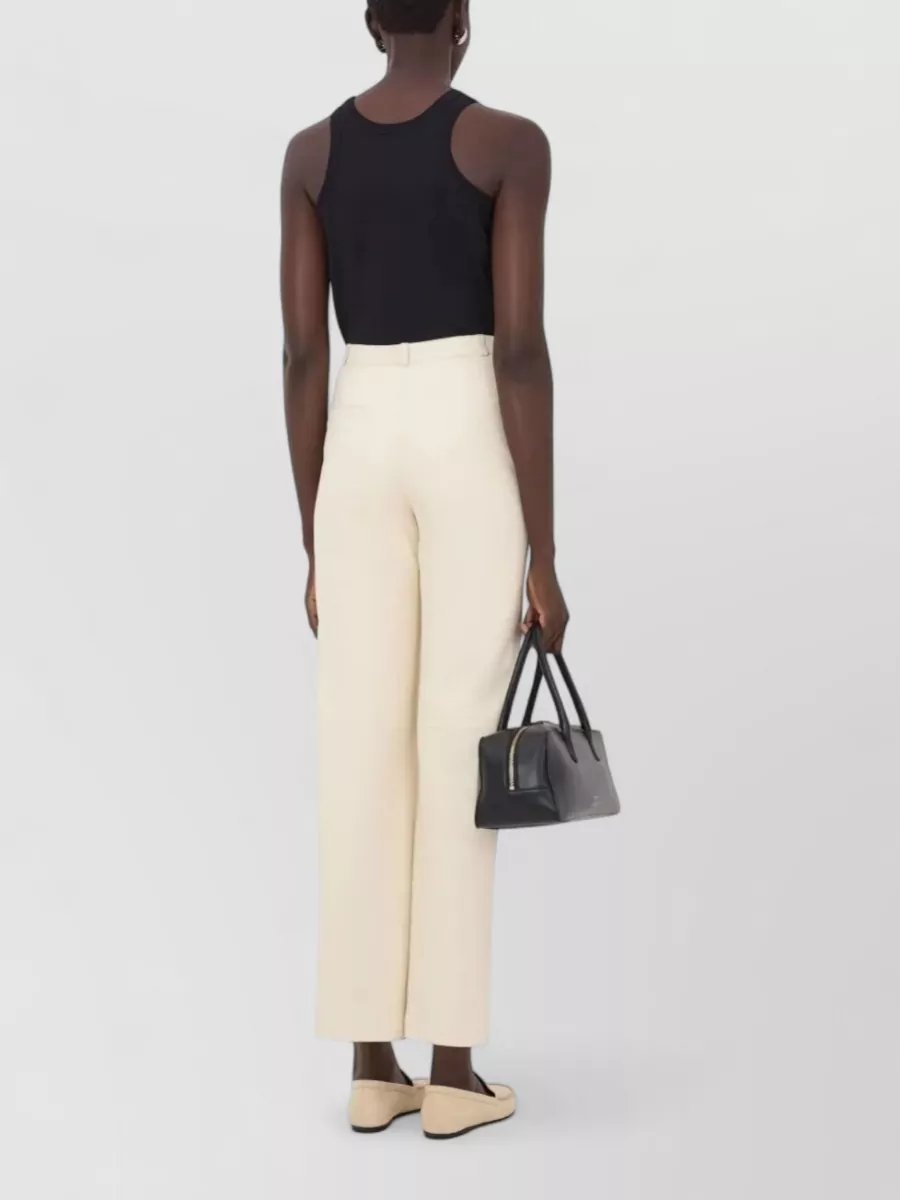 Loulou Studio Cobe Straight Leg Trousers Belt Loops