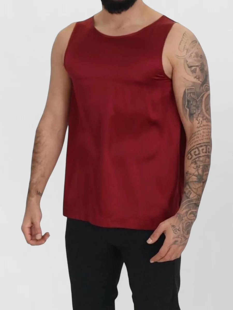 Dolce&Gabbana Silk Round Neck Sleeveless Tank Top