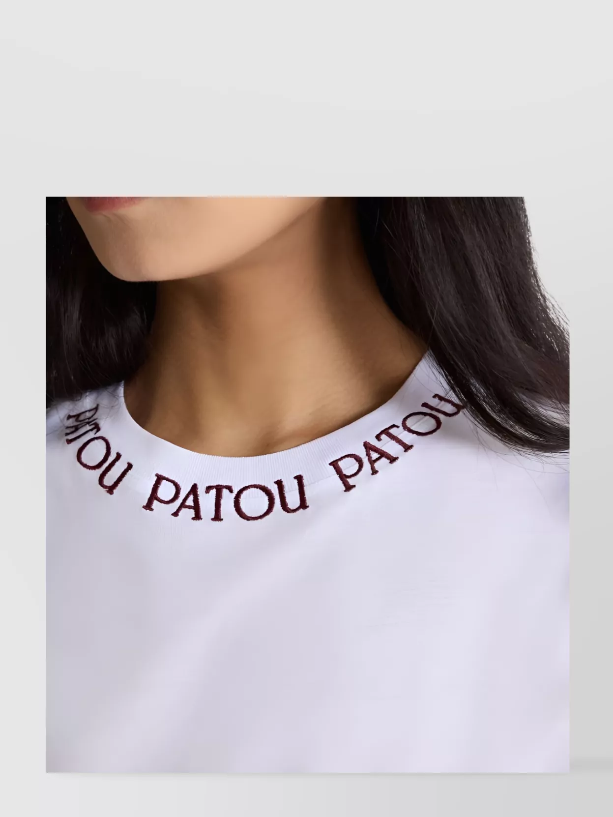 Patou Short Sleeve T-Shirt Embroidered Collar