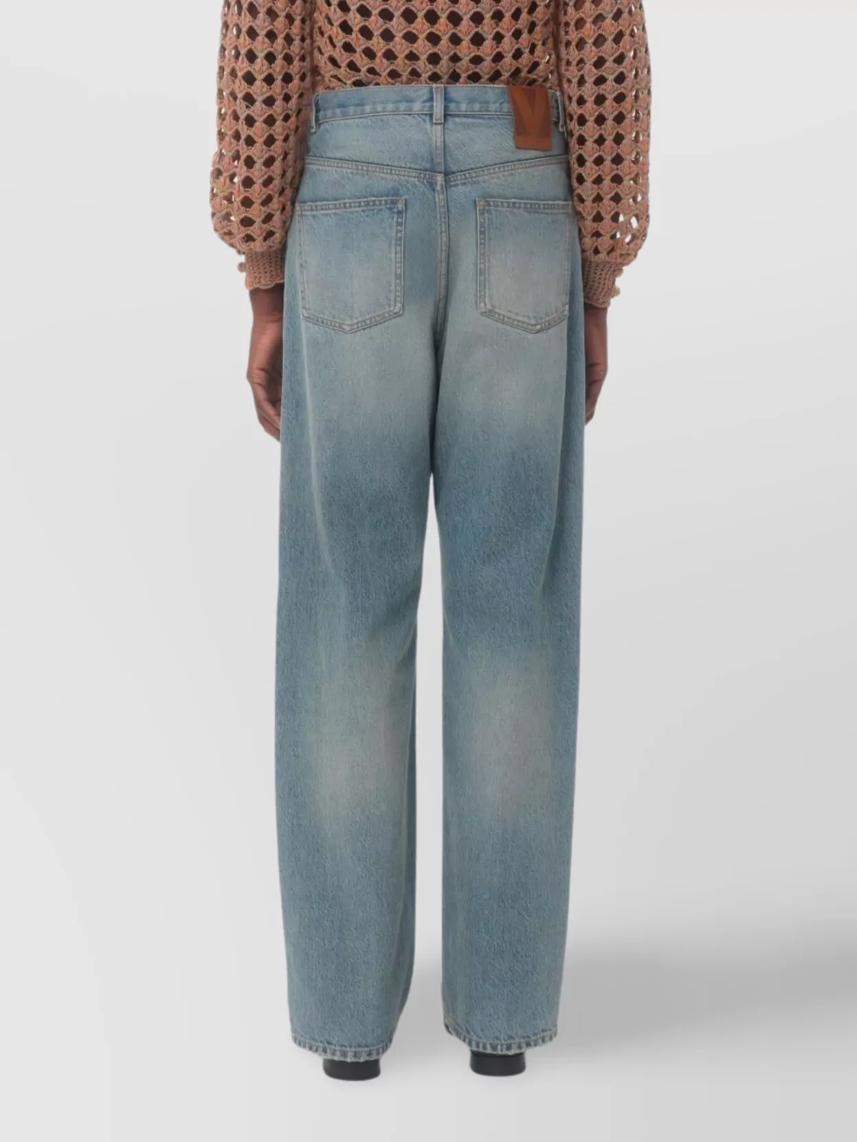 Valentino Garavani Straight Trousers With Belt Loops And Five Pockets