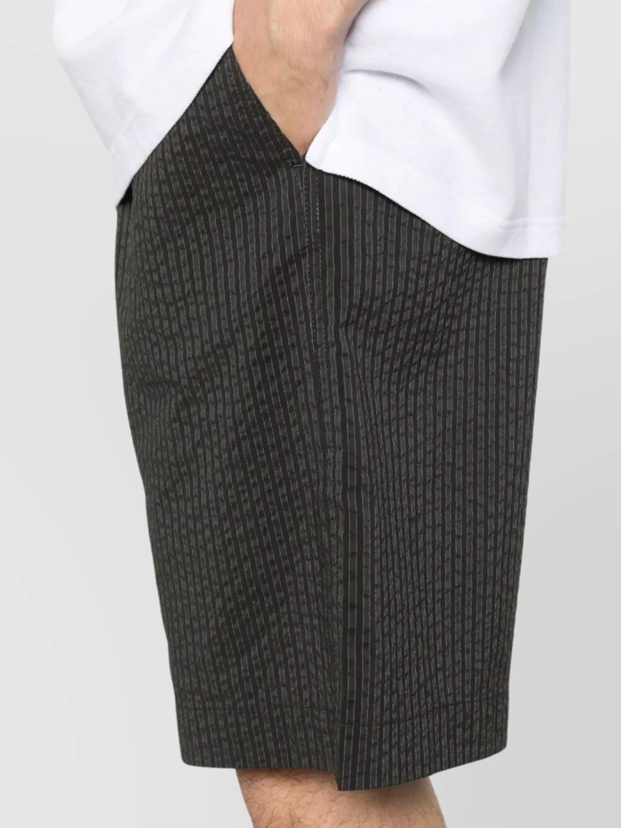 Shop Maison Kitsuné Elasticated Waistband Bermuda Shorts