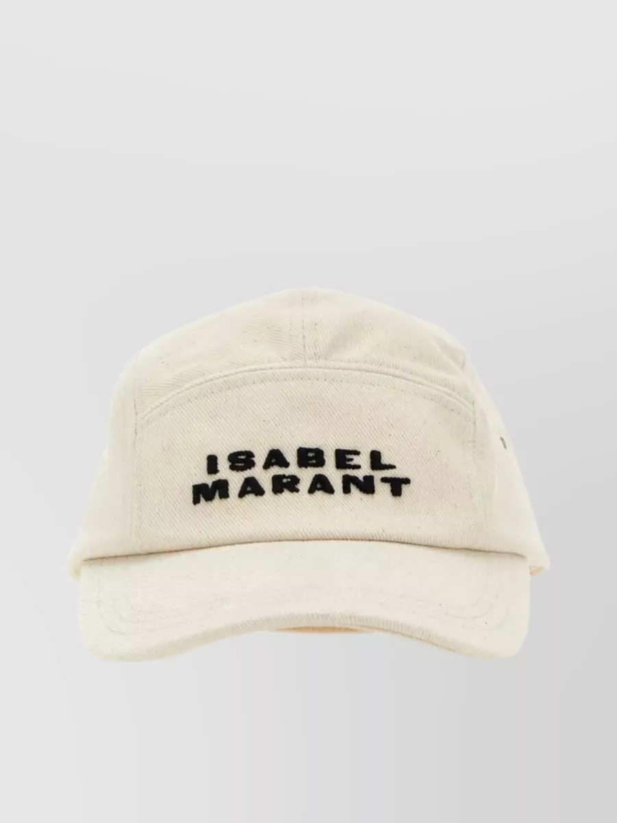 Shop Isabel Marant Tedji Cotton Baseball Cap With Curved Visor In Cream