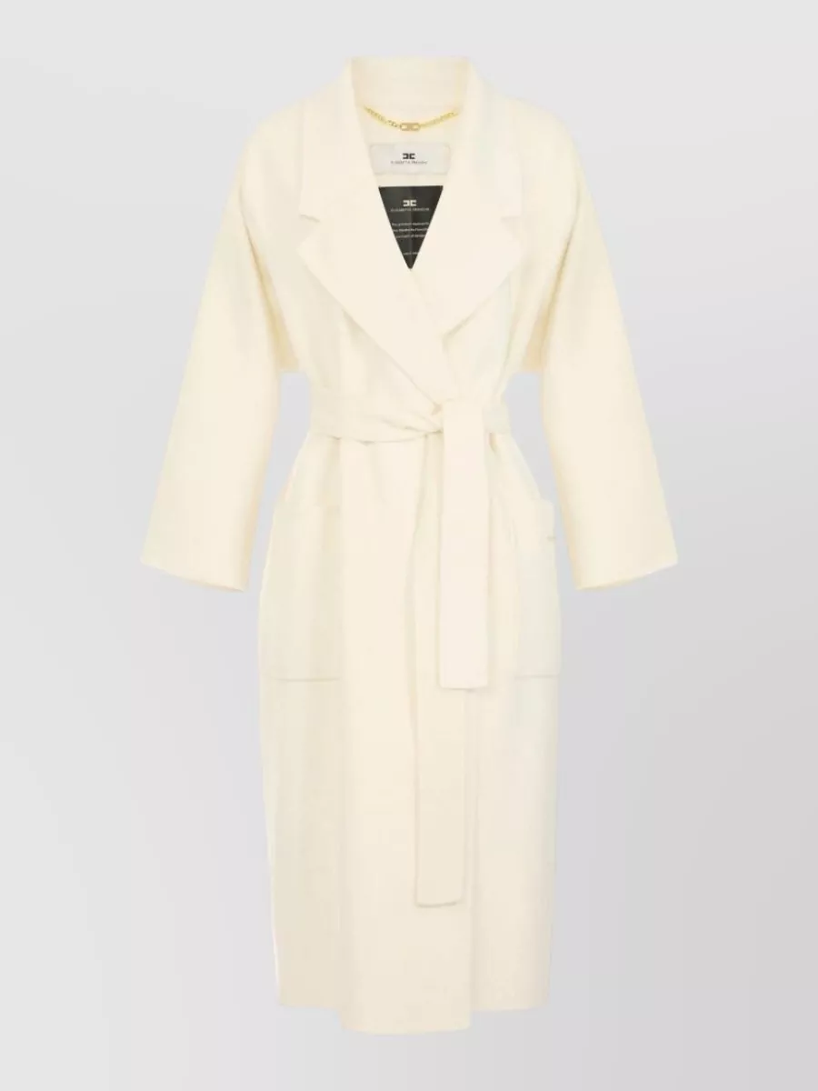 Elisabetta Franchi Wool oversized belted coat