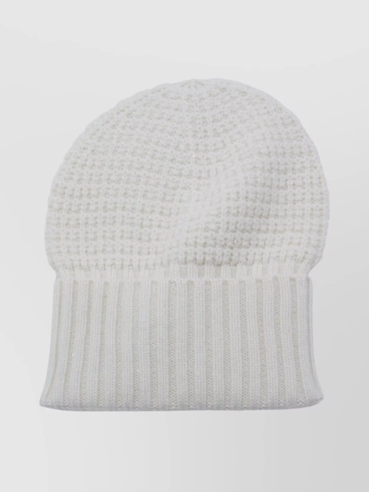 Fabiana Filippi Comfortable Stretch Fit Waffle Knit Hat In Gray