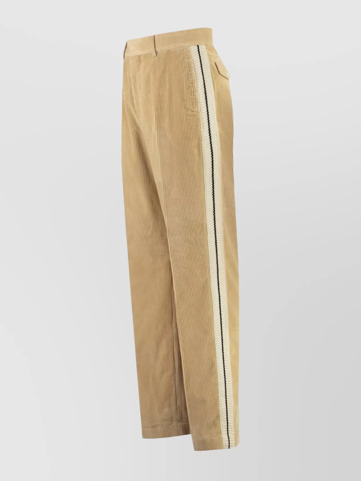 Palm Angels Corduroy Trousers With Buttoned Pockets And Side Stripe
