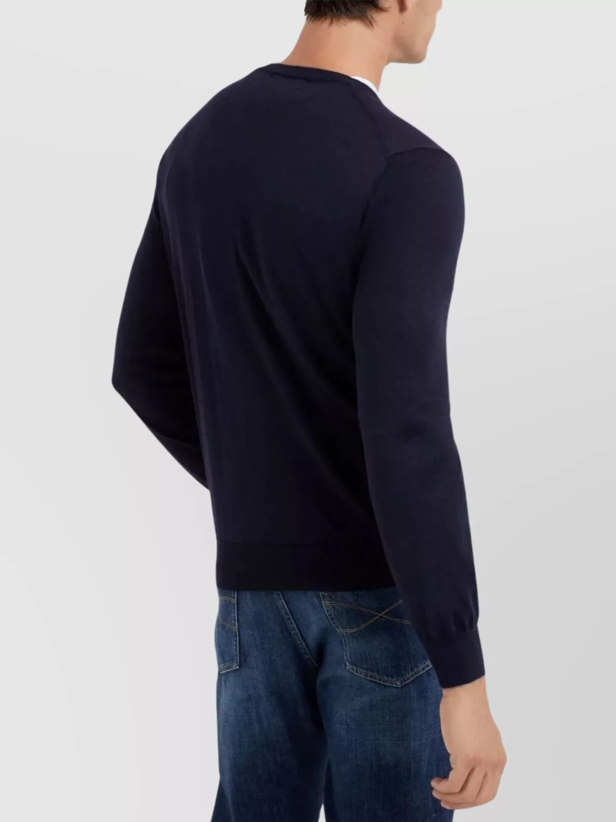 Brunello Cucinelli Men Cashmere And Silk Sweater In Blue