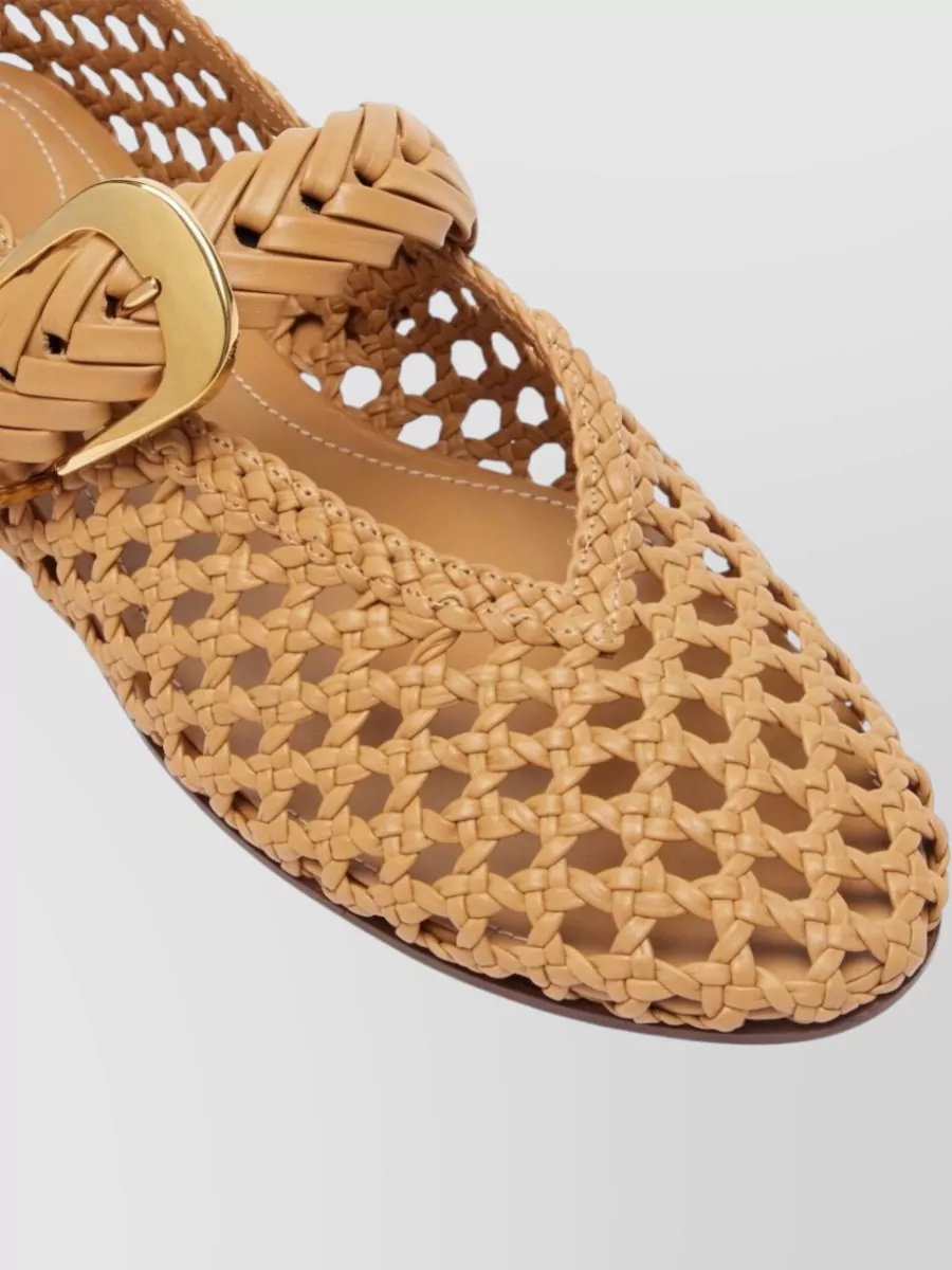 Zimmermann Leather Woven Ballet Flats
