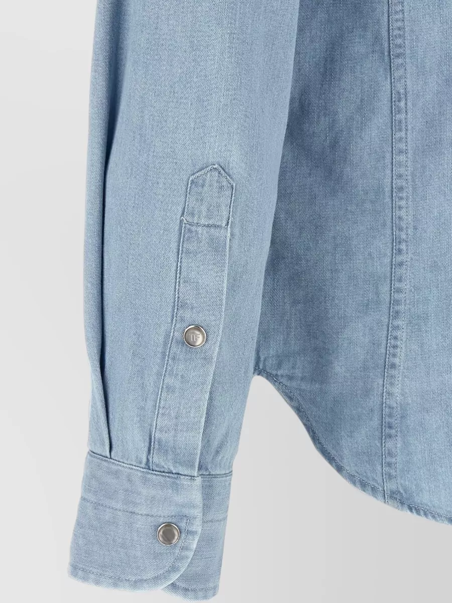 Tom Ford Western Shirt Front Pockets Point Collar Yoke