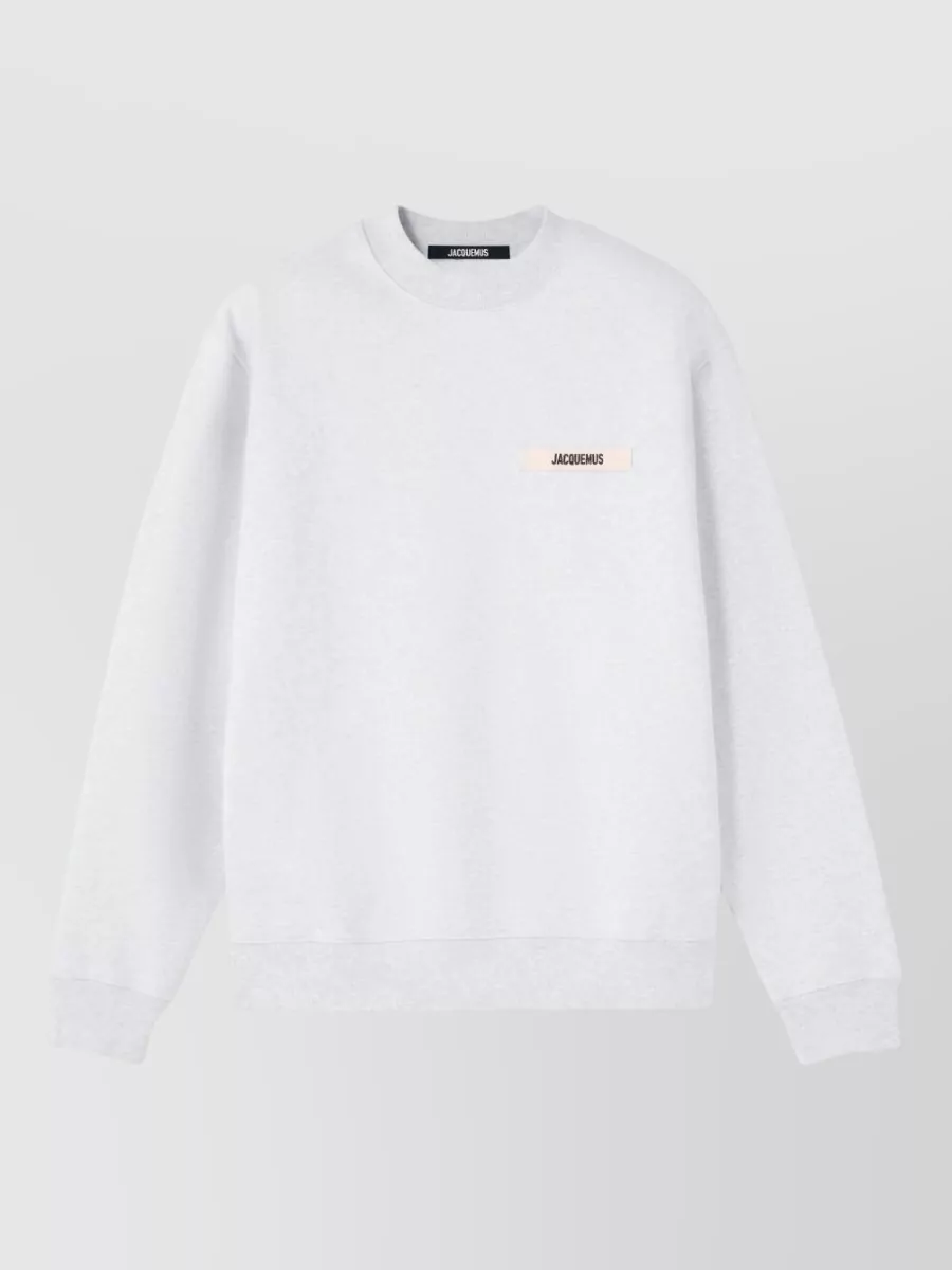 Jacquemus cotton logo-patch crewneck sweatshirt
