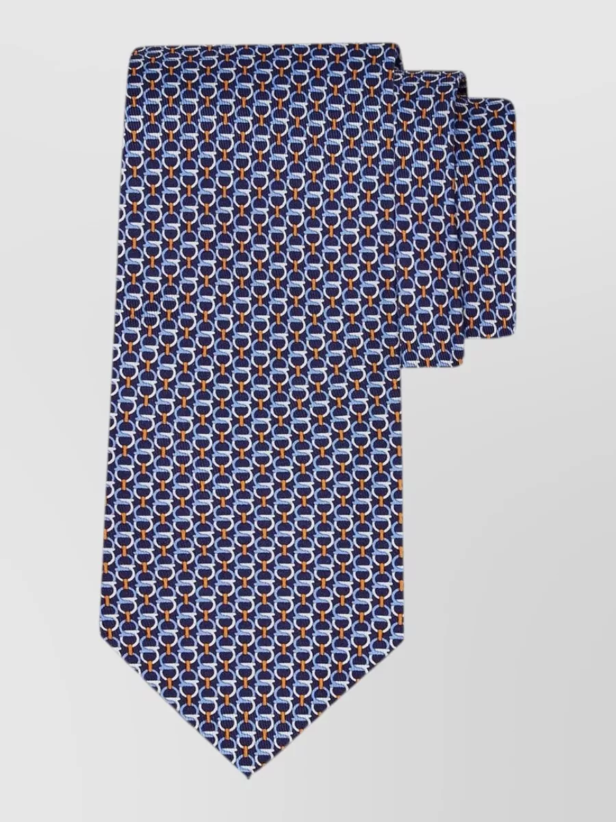 Ferragamo gancini-print silk tie