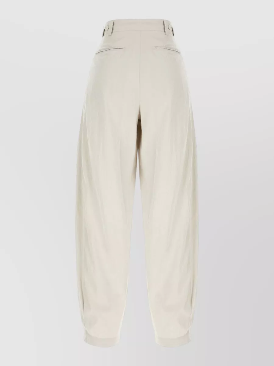 The Row Silk Blend Low-Rise Pleated Barrel-Leg Trousers