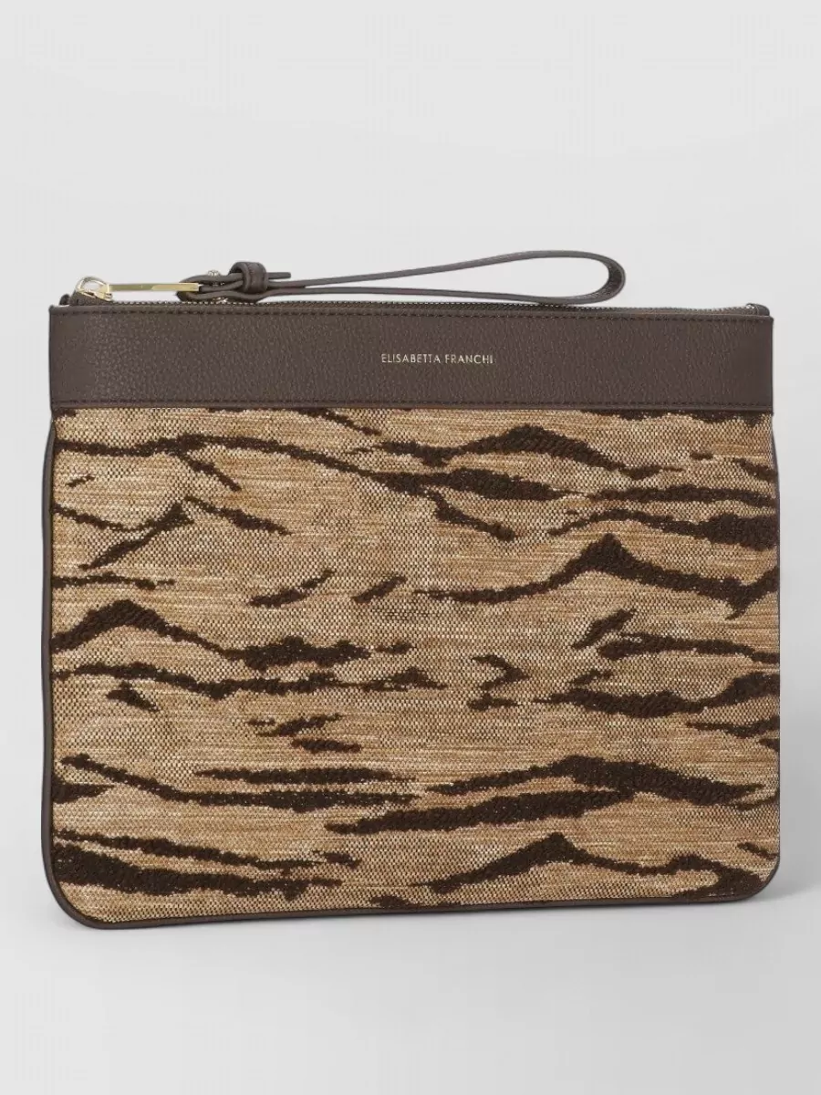Elisabetta Franchi Animal-Print Clutch Bag