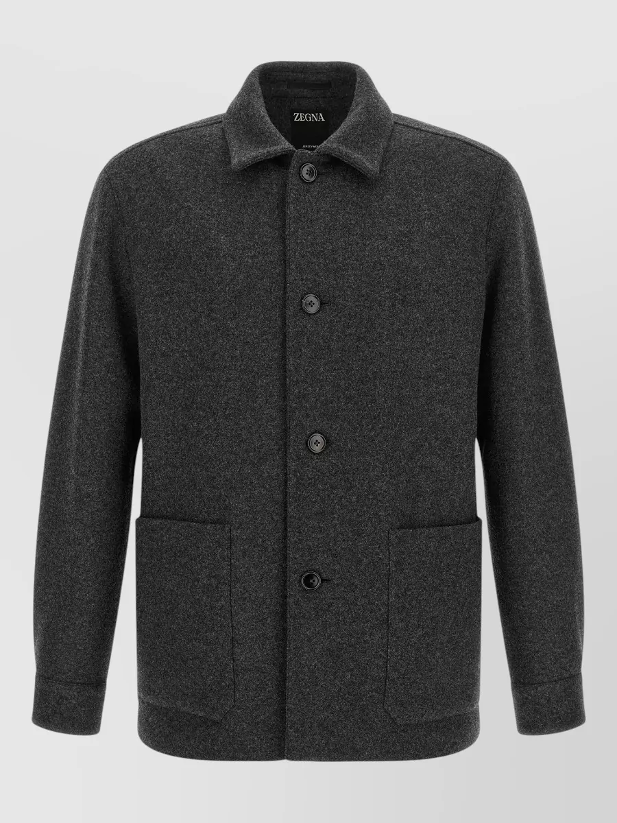 Zegna cashmere wool jersey overshirt