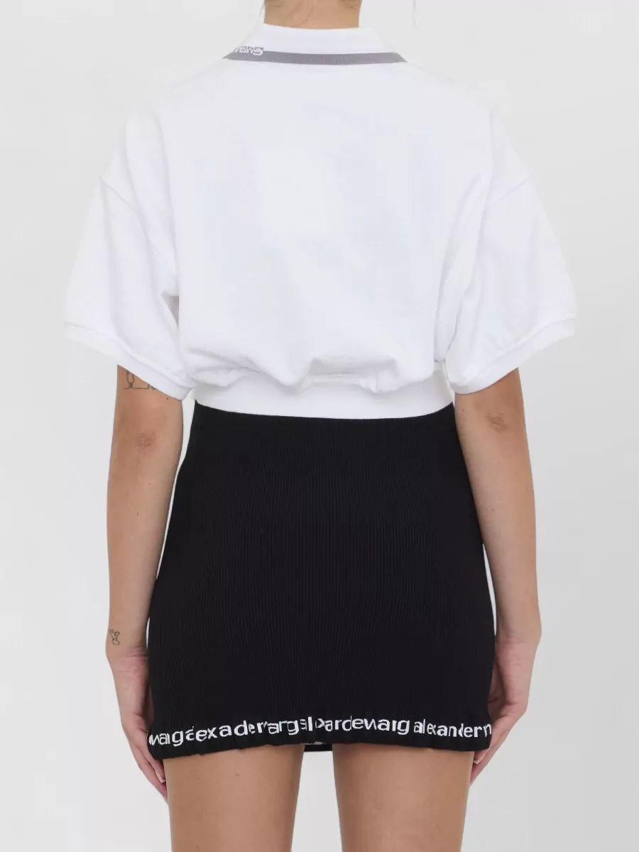 Alexander Wang Cotton Cropped Polo Shirt