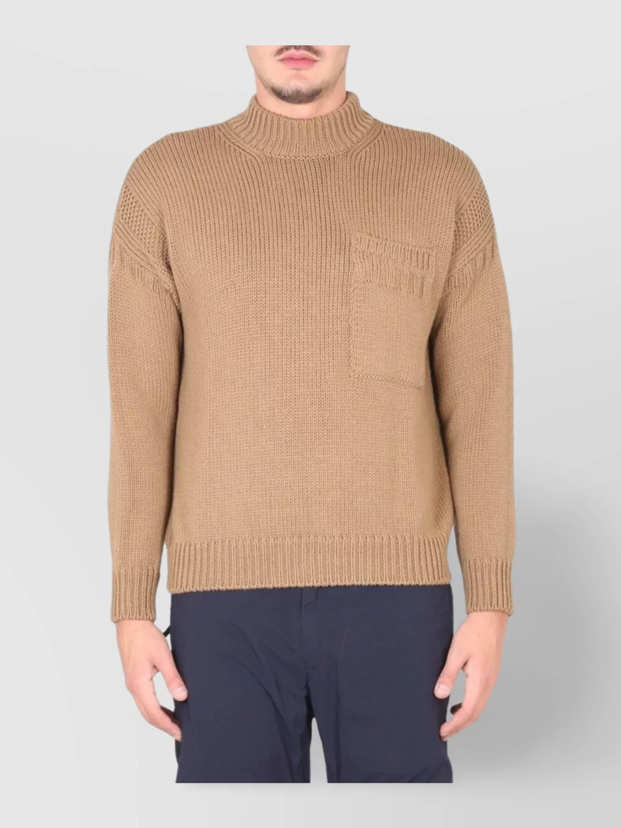 Ten C High Neck Knit Sweater