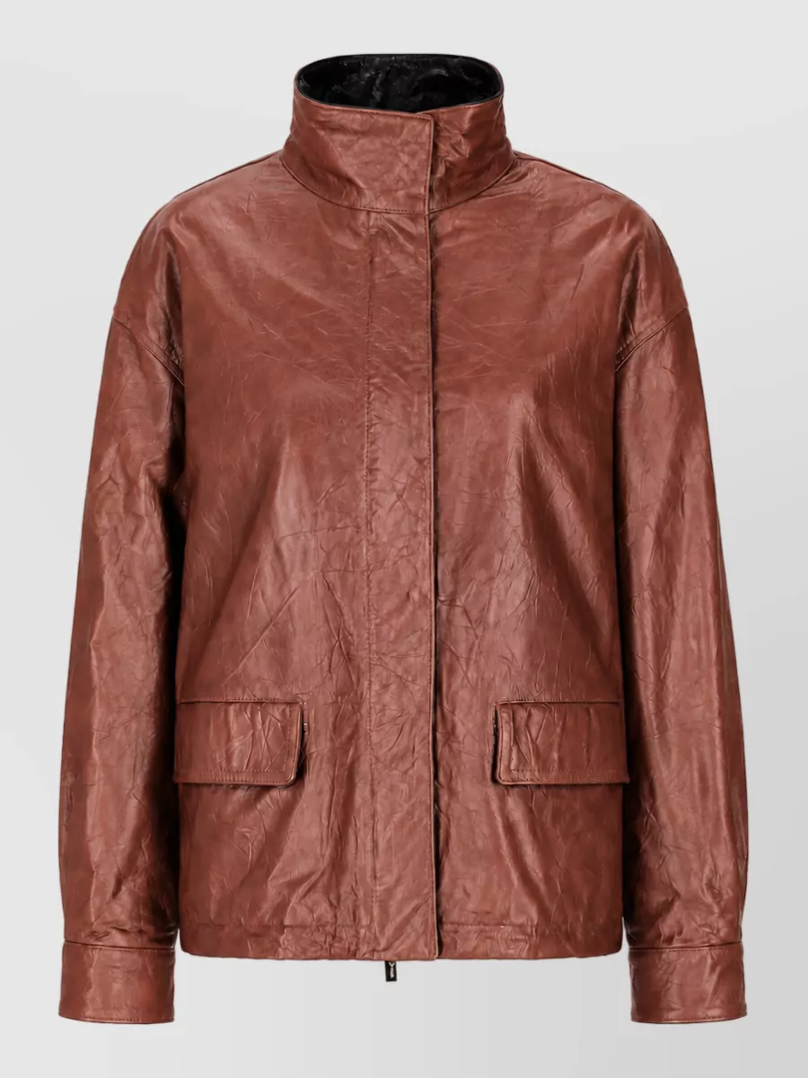 La Rose Leather Single Breasted Coat
