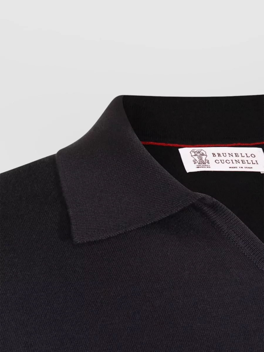 Brunello Cucinelli Knit Shirt Collar Short Sleeves Ribbed Trims