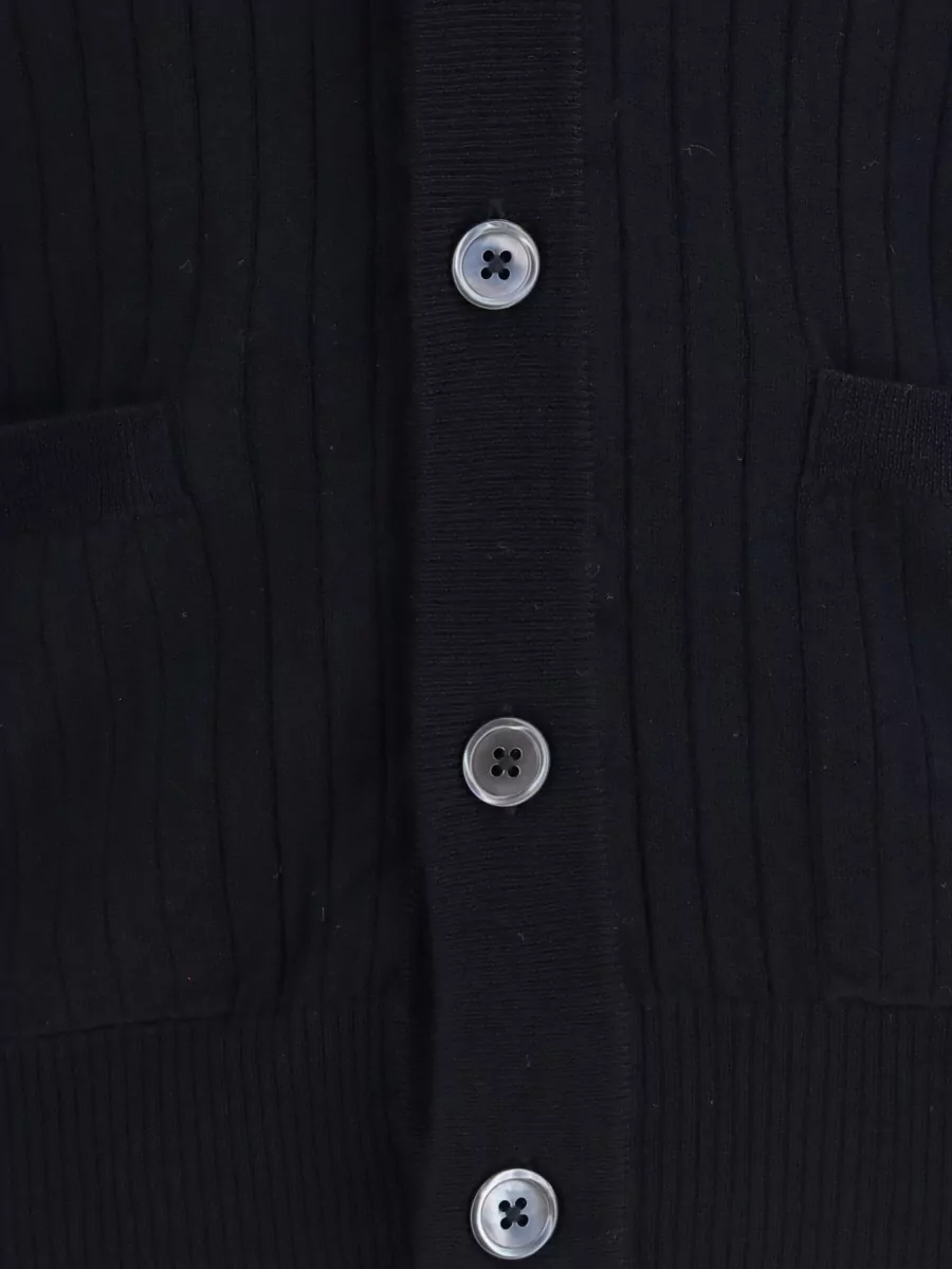 Thom Browne Ribbed Merino Wool V-Neck Cardigan