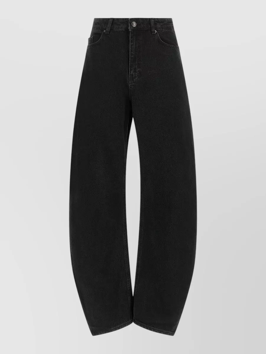 Rotate Birger Christensen denim high-rise barrel-leg jeans