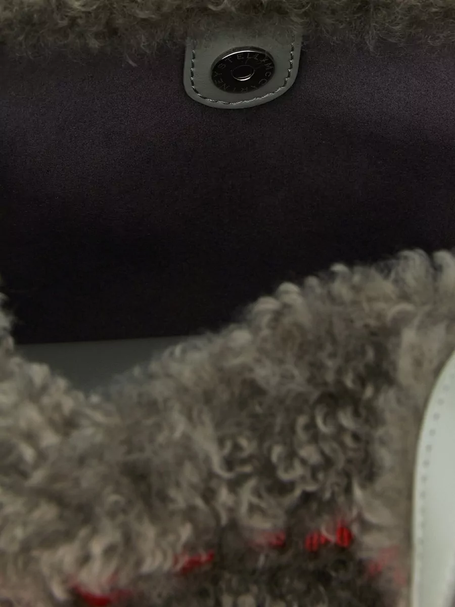 Stella Mccartney Stella Logo Shearling Shoulder Bag