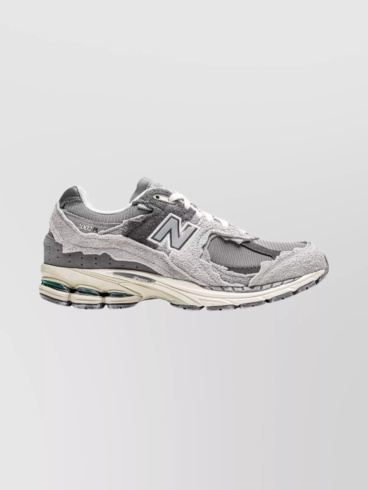 New Balance 2002r Grey Low Top Sneakers With Logo Patch In Suede Unisex In Multi