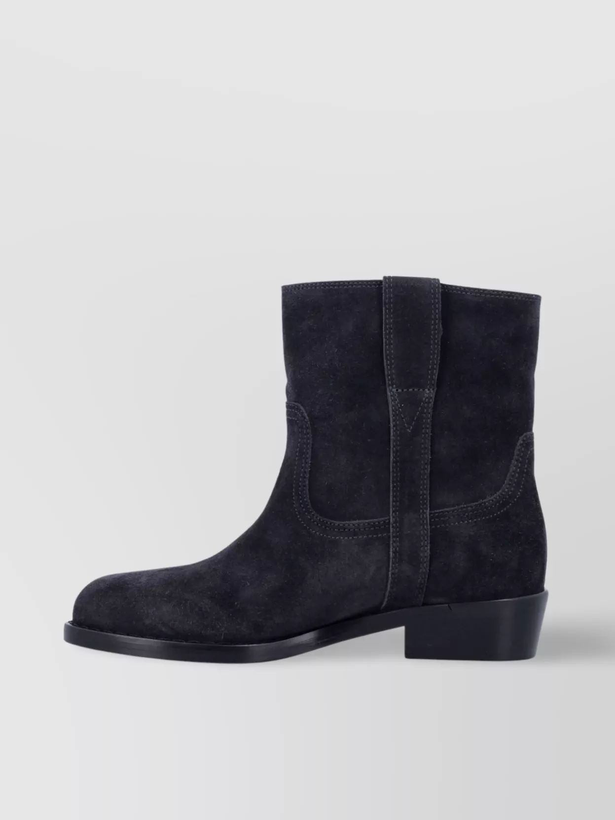 ISABEL MARANT SHORT ANKLE BLOCK HEEL SUEDE BOOTS