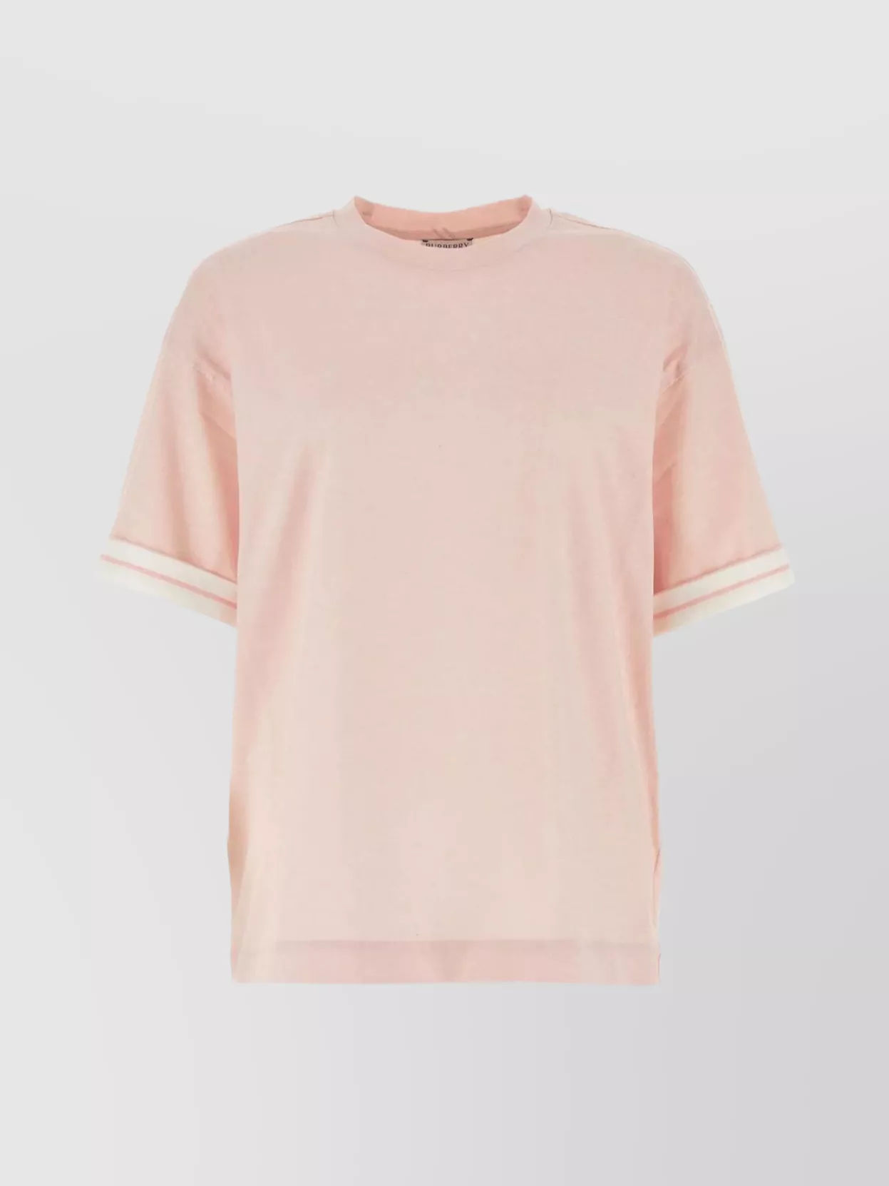 Shop Burberry Striped Sleeves Oversize Cotton T-shirt In Pastel