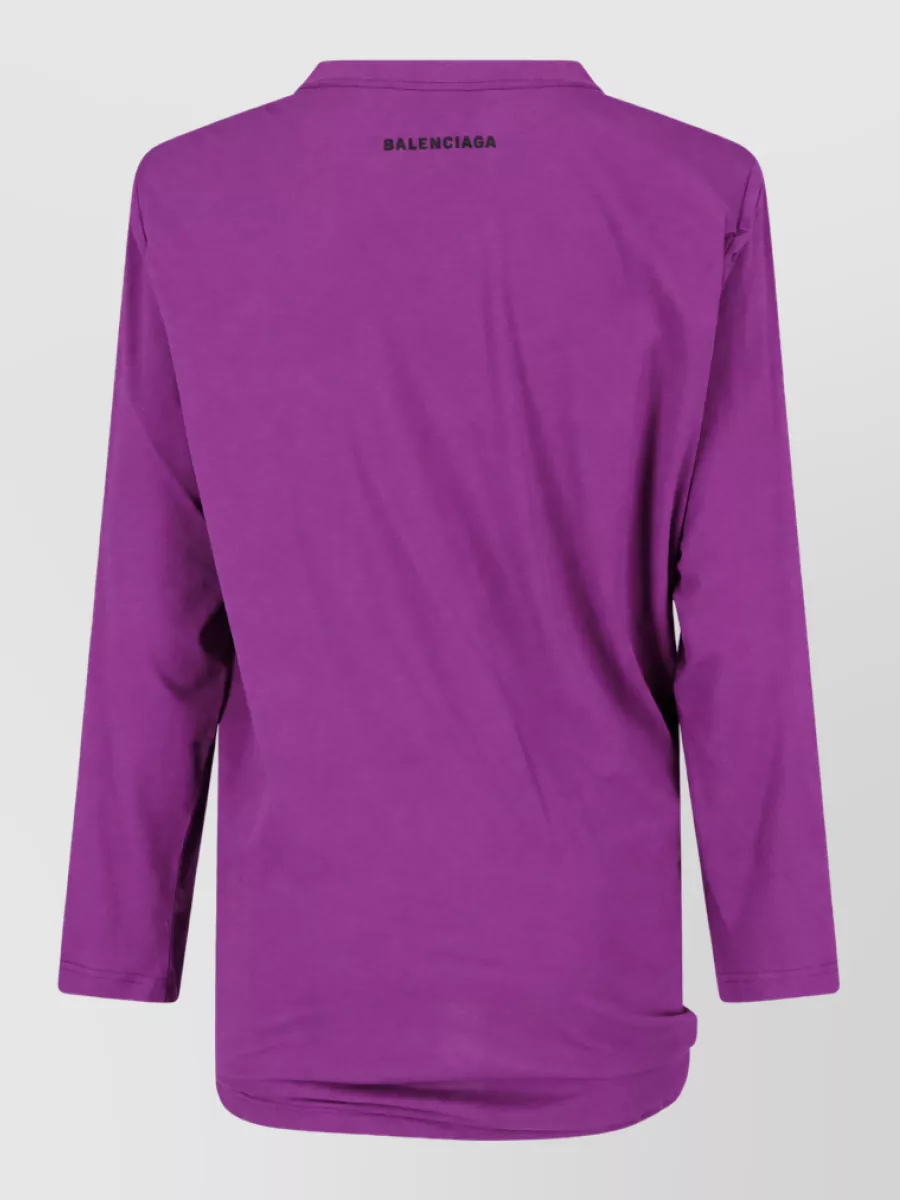 Balenciaga Fine-Jersey Asymmetric Knotted Long-Sleeve T-Shirt