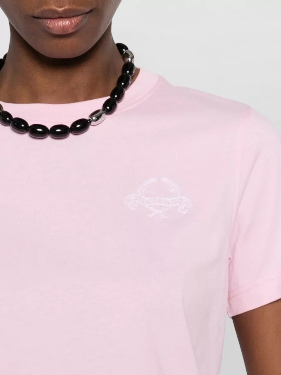 Moschino Short Sleeves Round Neck Nylon Silk Top