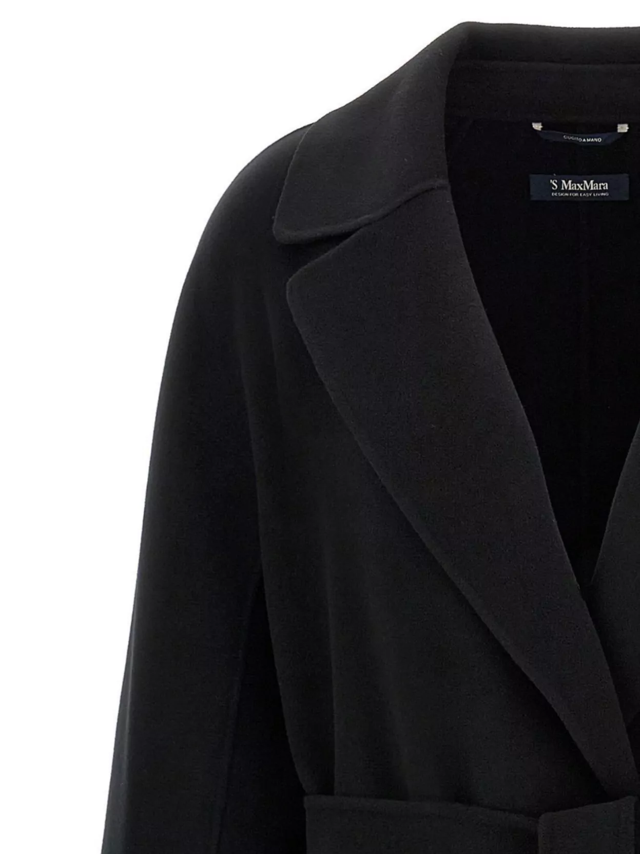 S Max Mara Waist Belt Long Lapel Pocket Coat