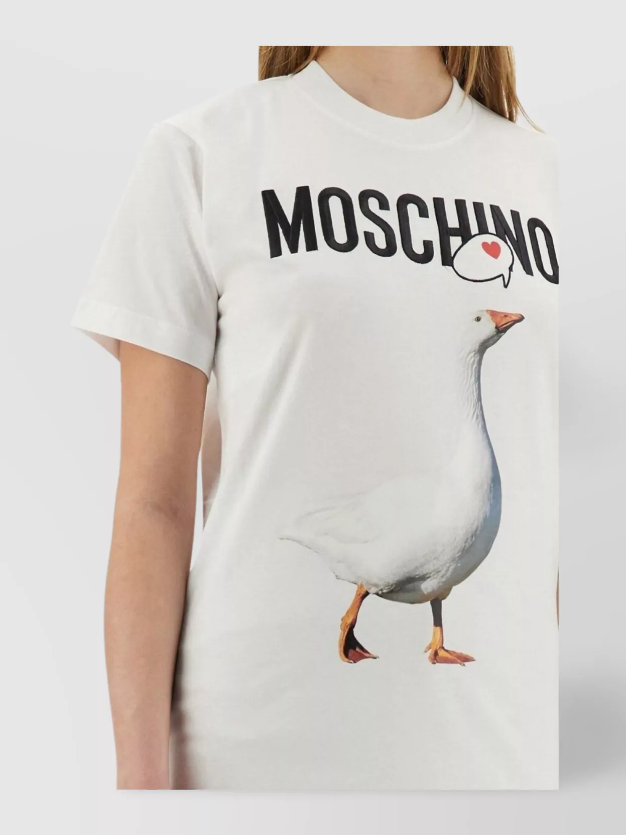 Moschino "Goose" Graphic Print Crew Neck T-Shirt