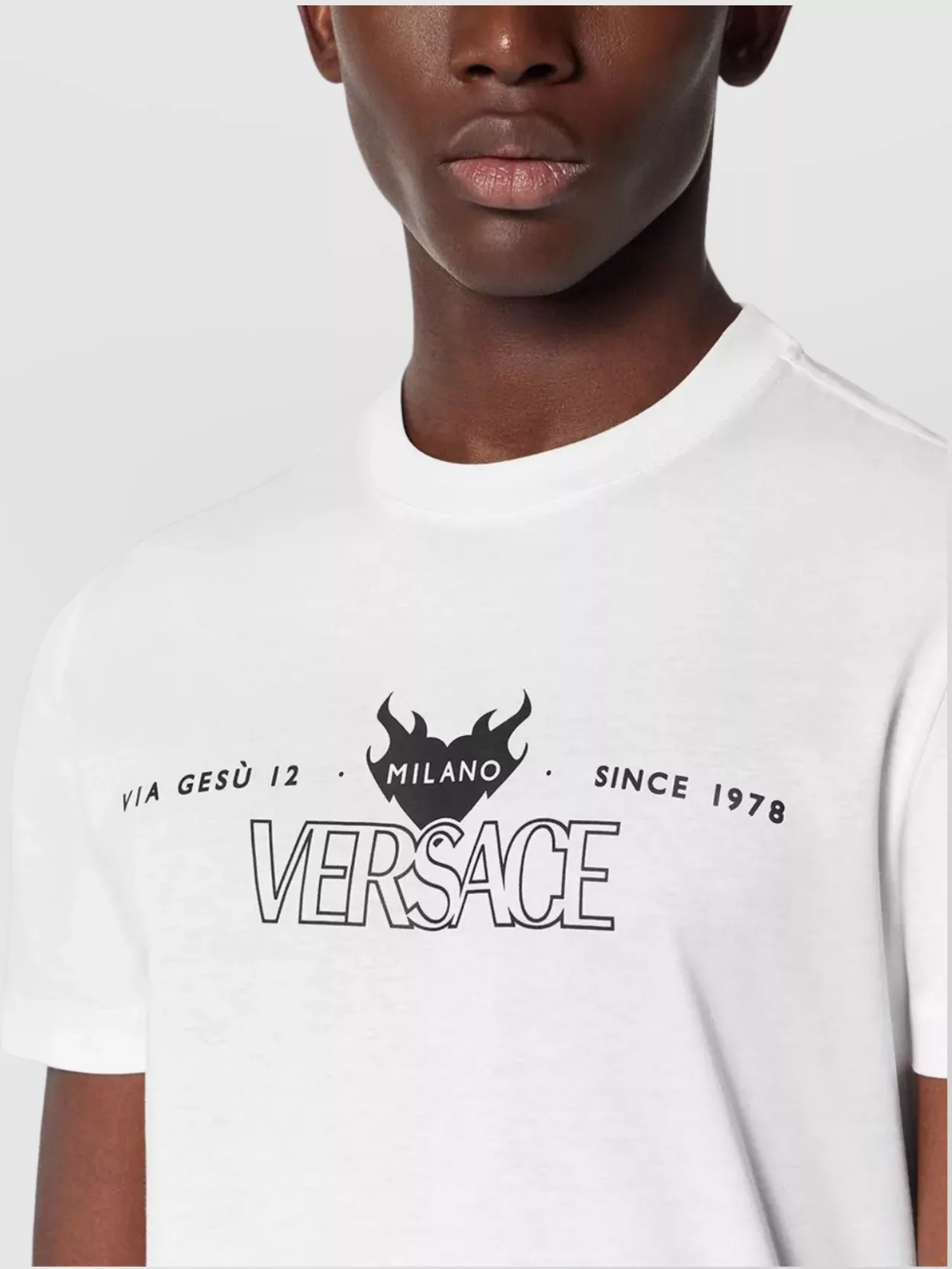 Versace Cotton Jersey T-Shirt Logo Print