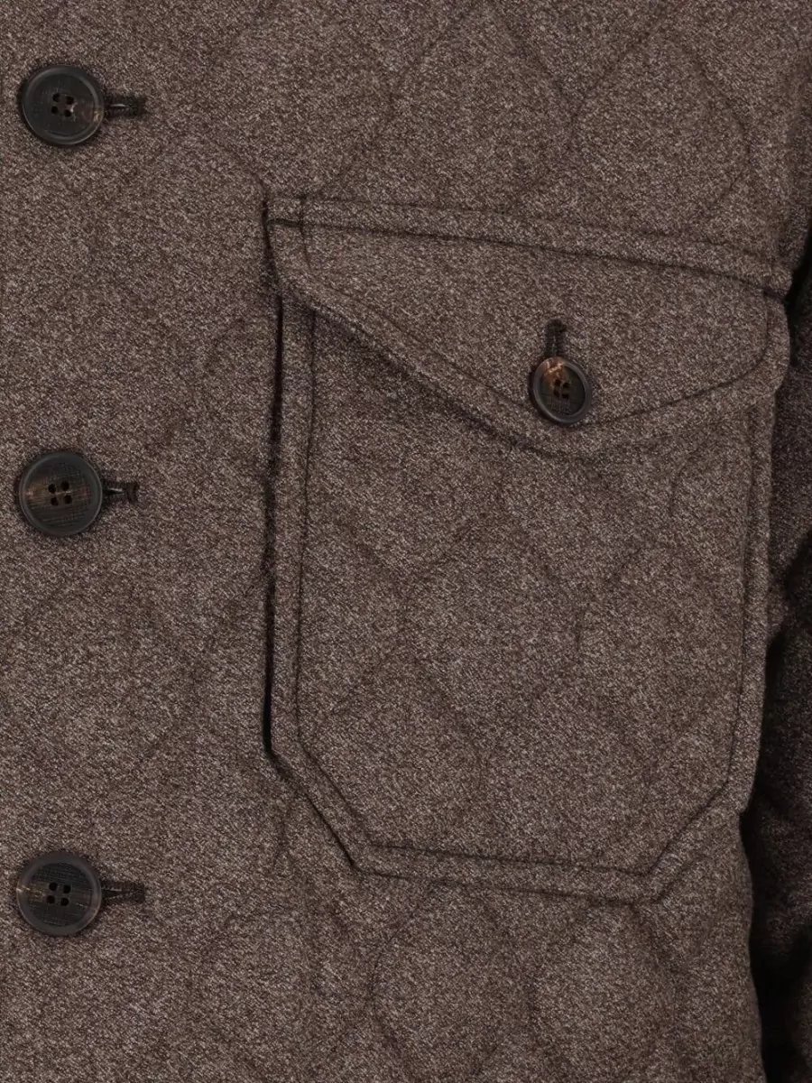 Emporio Armani Virgin Wool Quilted Padded Coat