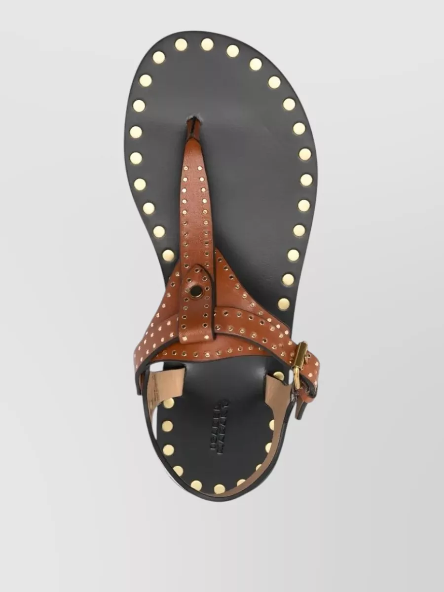 Isabel Marant Joonya Studded Open Toe Flat Sandals