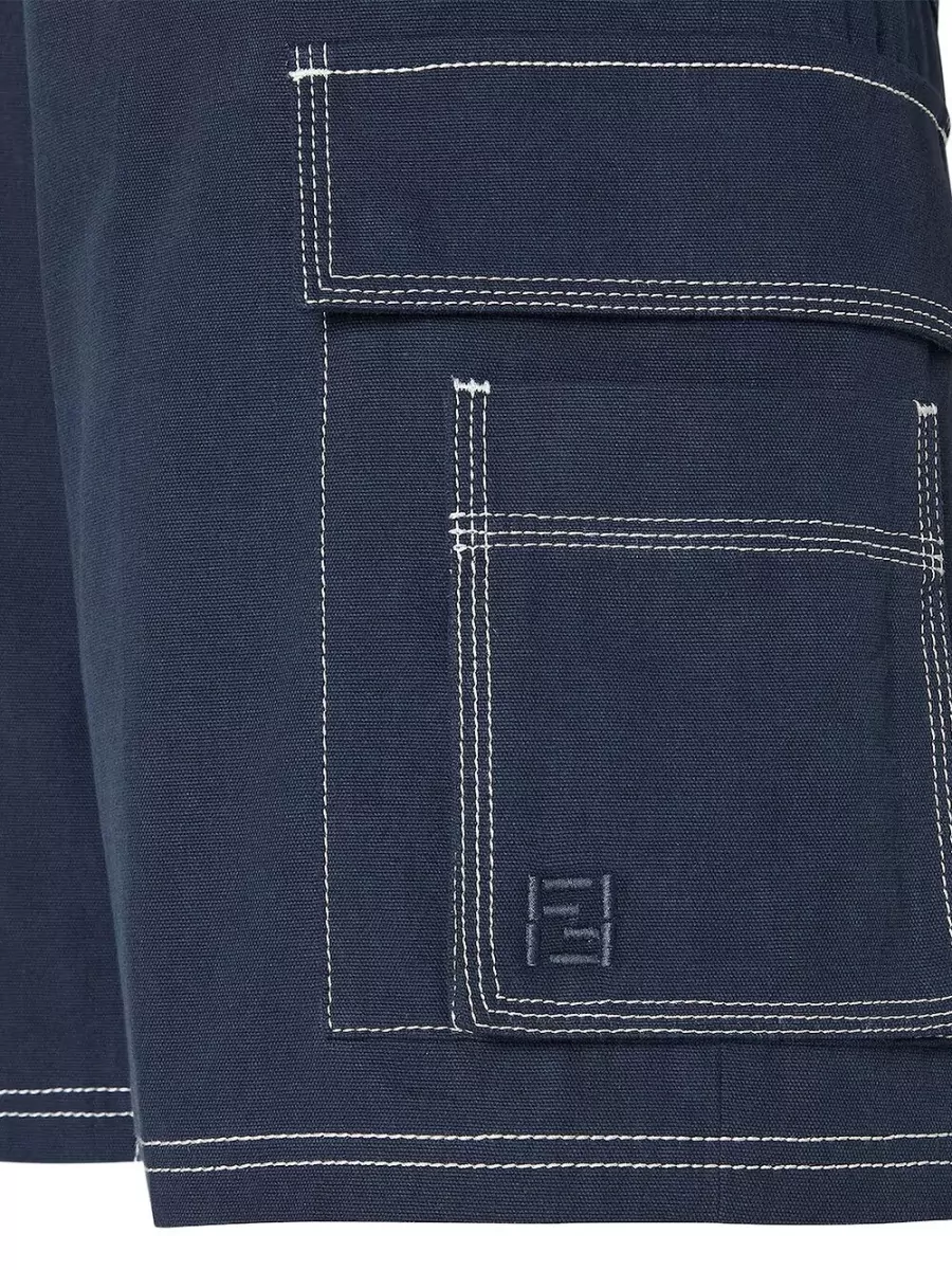 Fendi Cotton Canvas Relaxed-Fit Cargo Bermuda Shorts