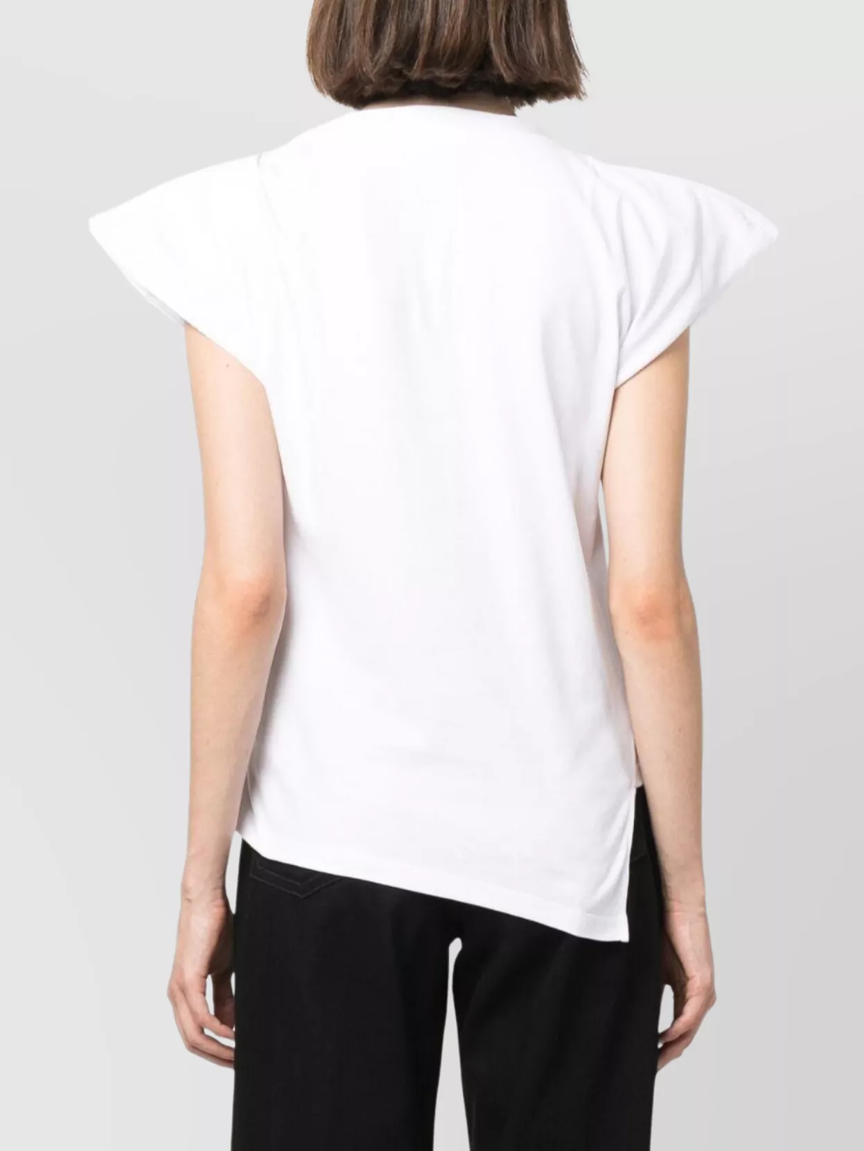 Isabel Marant Padded Boat Neck T-shirt With Asymmetric Hem