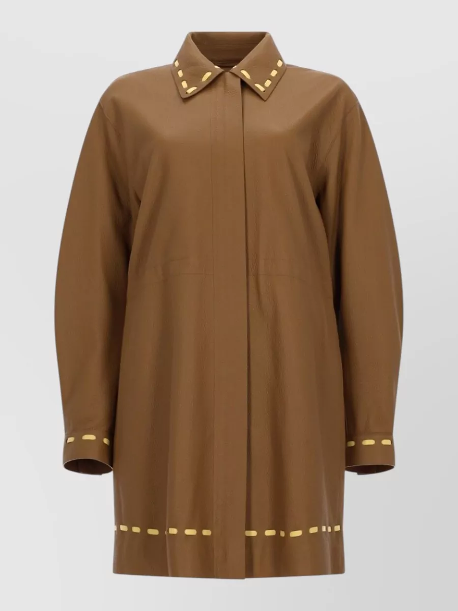 Fendi leather coat